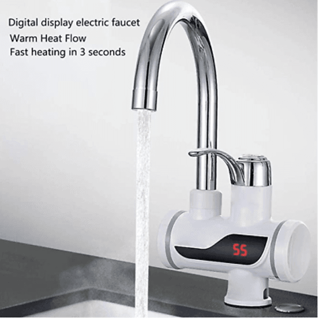 Instant Hot Water Tap with Digital Display – Kitchen & Bathroom Use | Fast Heating, Energy Saving