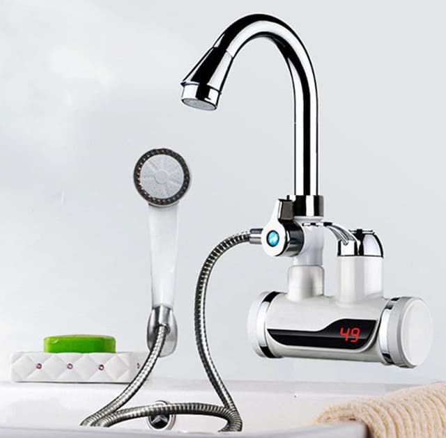Electric Instant Hot Water Tap with Hand Shower – Digital Display Tankless Water Heater